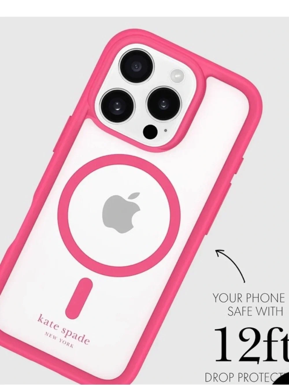 Kate Spade New York Pink Pom Pom iPhone 16 Pro Case - New in Box